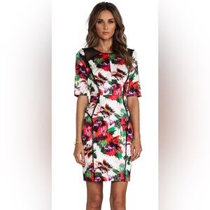 Milly Floral Mesh Midi Sheath Dress Size 4